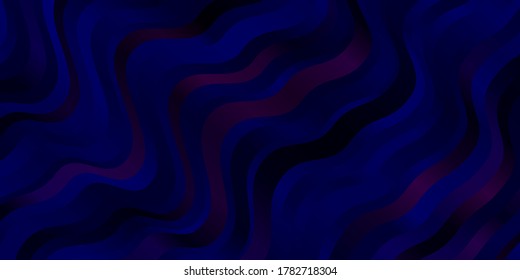 Dark Pink, Blue vector background with lines. Bright illustration with gradient circular arcs. Best design for your ad, poster, banner.