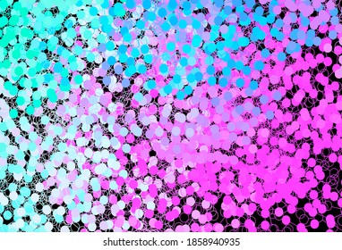 Dark Pink, Blue vector background with spots. Glitter abstract illustration with blurred drops of rain. Pattern for textures of wallpapers.