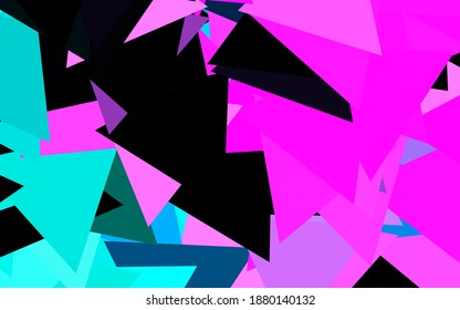 Pink oscuro, fondo vectorial azul con estilo poligonal. Diseño decorativo de estilo abstracto con triángulos. Plantilla moderna para la página de inicio.
