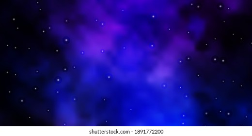 Dark Pink, Blue vector background with colorful stars. Modern geometric abstract illustration with stars. Design for your business promotion.