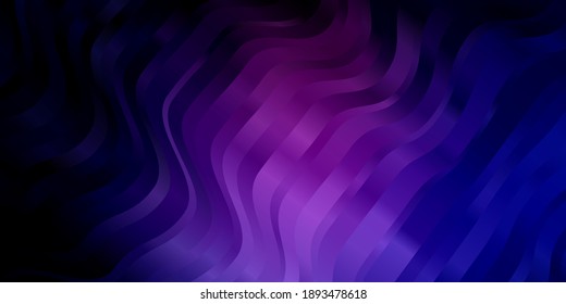 Dark Pink, Blue vector background with bent lines. Colorful illustration with curved lines. Design for your business promotion.