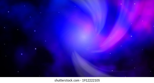 Dark Pink, Blue vector background with small and big stars. Colorful illustration with abstract gradient stars. Theme for cell phones.