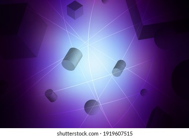 Pink oscuro, fondo vectorial azul con cubos 3D, cilindros, esferas, rectángulos. Fondo abstracto con patrón geométrico degradado. Diseño sencillo para su sitio web.