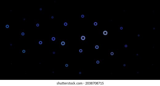 Dark pink, blue vector background with covid-19 symbols. Colorful abstract illustration with gradient medical shapes. Wallpaper for health protection.