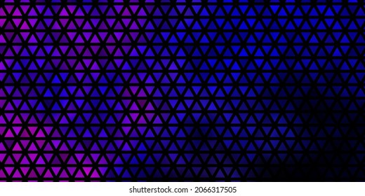 Dark Pink, Blue vector background with triangles. Triangles on abstract background with colorful gradient. Template for landing pages.