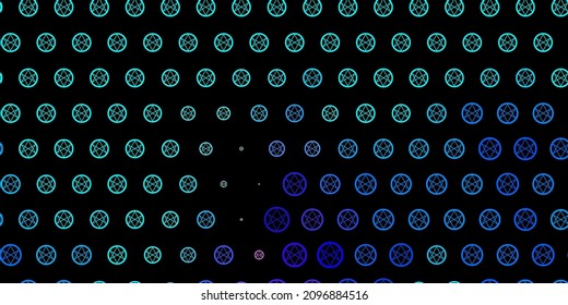 Dark Pink, Blue vector background with occult symbols. Illustration with magical signs of spiritual power. Simple base for your occult design.