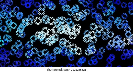 Fondo vector azul, rosa oscuro con puntos. Ilustración con un conjunto de esferas abstractas coloridas y brillantes. Patrón para papeles pintados, cortinas.