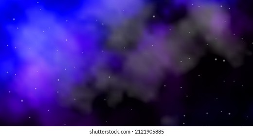 Rosa oscuro, fondo vectorial azul con estrellas pequeñas y grandes. Ilustración abstracta geométrica moderna con estrellas. Diseño para su promoción comercial.
