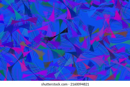 Dark Pink, Blue vector background with wry lines.