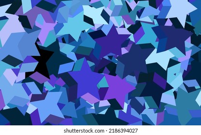 Dark Pink, Blue vector background with colored stars. Shining colored illustration with stars. Smart design for your business advert.