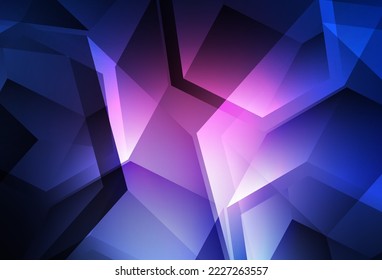 Dark Pink, Blue vector background with triangles, rectangles. Illustration with set of colorful triangles, squares. Pattern for booklets, leaflets