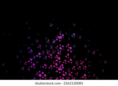 Dark Pink, Blue vector background with curved circles. Geometric illustration in marble style with gradient.  A completely new template for your business design.