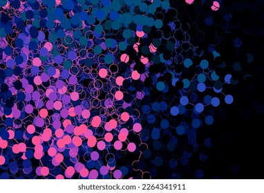 Dark Pink, Blue vector background with bubbles. Modern abstract illustration with colorful water drops. Pattern for futuristic ad, booklets.