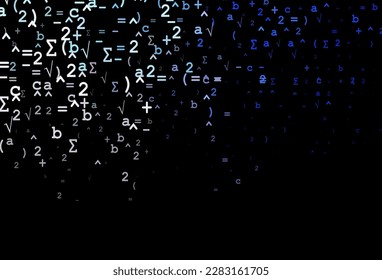 Dark Pink, Blue vector background with Digit symbols. Shining colorful illustration with isolated Digit signs. Pattern for ads, booklets, leaflets of education.