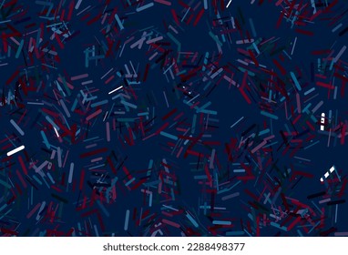 Fondo vector azul, rosa oscuro, con líneas rectas. Ilustración abstracta brillante con palos de color. Diseño inteligente para su anuncio comercial.