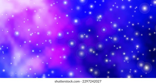 Dark Pink, Blue vector background with small and big stars. Colorful illustration in abstract style with gradient stars. Pattern for websites, landing pages.