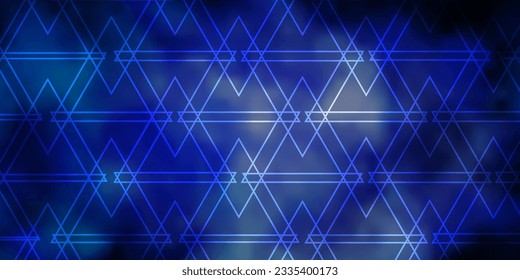 Rosa oscuro, fondo vectorial azul con líneas, triángulos. Ilustración abstracta brillante con triángulos coloridos. Patrón para comerciales.
