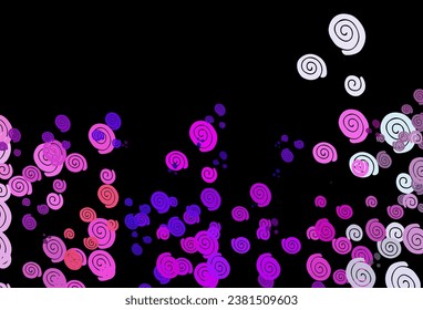 Dark Pink, Blue vector background with curved circles. Creative illustration in halftone marble style with gradient. Pattern for your business design.