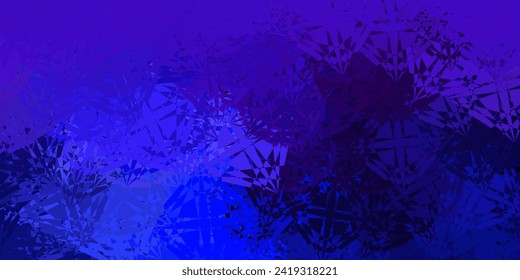 Dark Pink, Blue vector background with triangles. Triangle shapes with colorful gradient in abstract style. Pattern for wallpapers.