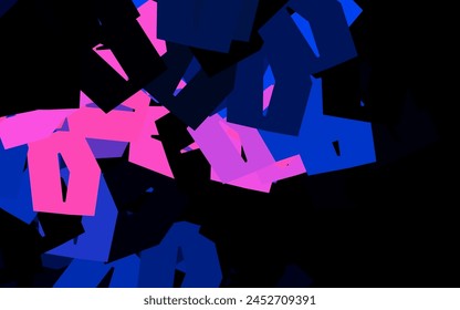 Dark Pink, Blue vector background with hexagons. Abstract illustration with colorful hexagons. Design for website posters, banners.
