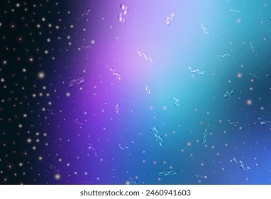 Dark Pink, Blue vector background in Xmas style. Simple gradient illustration with Christmas attributes. Template for lettering, typography.