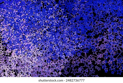 Dark Pink, Blue vector background with colored stars. Shining colored illustration with stars. Best design for your ad, poster, banner.
