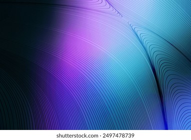 Rosa oscuro, fondo de Vector azul con líneas curvas. Ilustración de degradado colorido en estilo simple con líneas. Patrón elegante para un libro de marca.