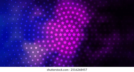 Dark Pink, Blue vector background with colorful stars. Decorative illustration with stars on abstract template. Theme for cell phones.