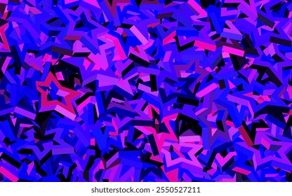 Dark Pink, Blue vector background with colored stars. Blurred decorative design in simple style with stars. Best design for your ad, poster, banner.