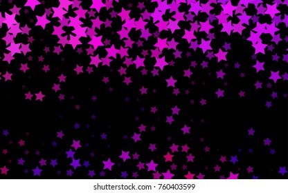 Dark Pink, Blue vector background with colored stars. Decorative shining illustration with stars on abstract template. The template can be used as a background.