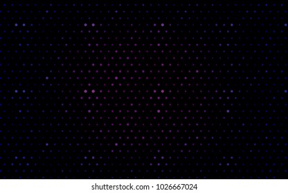 Dark Pink, Blue vector banner with circles, spheres. Abstract spots. Background of Art bubbles in halftone style with colored gradient.