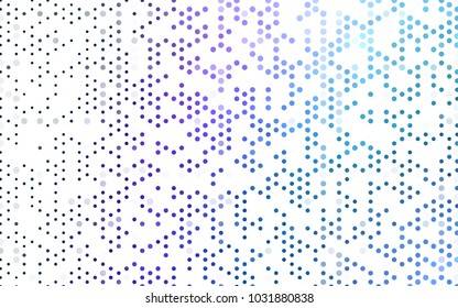 Dark Pink, Blue vector banner with circles, spheres. Abstract spots. Background of Art bubbles in halftone style with colored gradient.