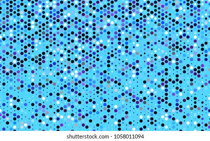 Dark Pink, Blue vector banner with circles, spheres. Abstract spots. Background of Art bubbles in halftone style with colored gradient.