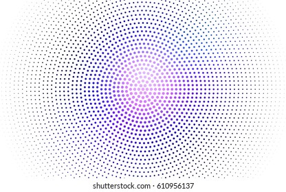 Dark Pink, Blue vector banner set of circles, spheres. Donuts Background. Creative Design Templates. Technology halftone illustration.