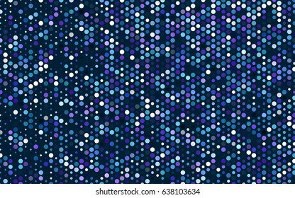 Dark Pink, Blue vector banner with circles, spheres. Abstract spots. Background of Art bubbles in halftone style with colored gradient.