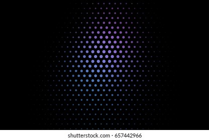 Dark Pink, Blue vector banner with circles, spheres. Abstract spots. Background of Art bubbles in halftone style with colored gradient.