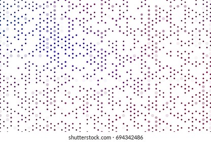 Dark Pink, Blue vector banner with circles, spheres. Abstract spots. Background of Art bubbles in halftone style with colored gradient.