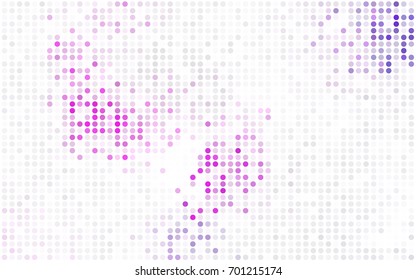 Dark Pink, Blue vector banner with circles, spheres. Abstract spots. Background of Art bubbles in halftone style with colored gradient.