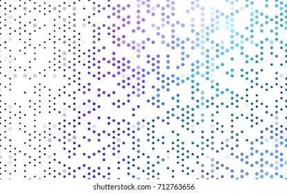 Dark Pink, Blue vector banner with circles, spheres. Abstract spots. Background of Art bubbles in halftone style with colored gradient.
