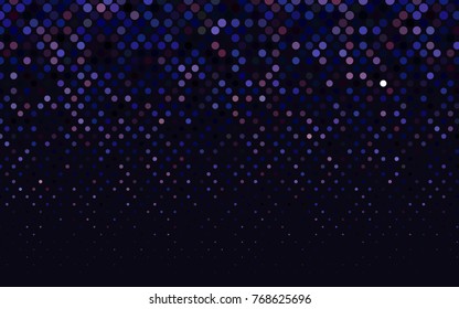 Dark Pink, Blue vector banner with circles, spheres. Abstract spots. Background of Art bubbles in halftone style with colored gradient.