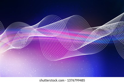 Dark Pink, Blue vector blurred shine abstract template. Creative illustration in halftone style with gradient. Background for designs.