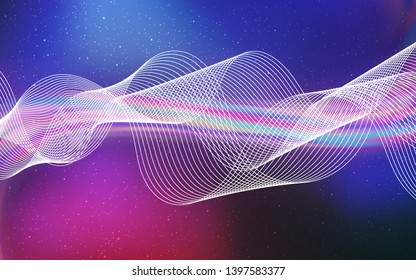 Dark Pink, Blue vector blurred shine abstract background. Creative illustration in halftone style with gradient. New style for your business design.