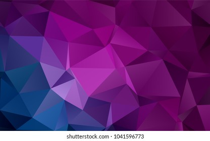 Dark Pink, Blue vector blurry triangle pattern. Creative geometric illustration in Origami style with gradient. Brand-new design for your business.