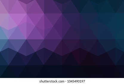 Dark Pink, Blue vector blurry triangle background design. Geometric background in Origami style with gradient. 