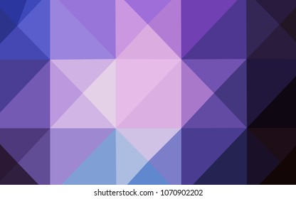 Dark Pink, Blue vector blurry triangle texture. Elegant bright polygonal illustration with gradient. That pattern can be used as a part of a brand book.