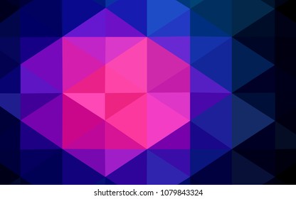 Dark Pink, Blue vector blurry triangle template. Glitter abstract illustration with an elegant design. Brand-new style for your business design.