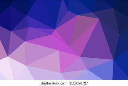 Dark Pink, Blue vector blurry triangle texture. Modern geometrical abstract illustration with gradient. The best triangular design for your business.