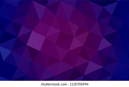 Dark Pink, Blue vector blurry triangle texture. Creative geometric illustration in Origami style with gradient. A completely new design for your business.