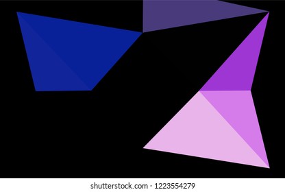Dark Pink, Blue vector blurry hexagon template. Triangular geometric sample with gradient.  A new texture for your design.