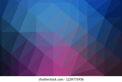 Dark Pink, Blue vector blurry triangle texture. A completely new color illustration in a vague style. Template for a cell phone background.